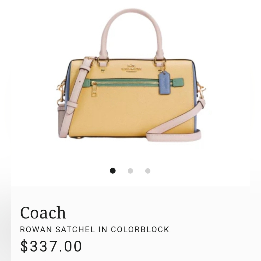 Coach Color Block Rowan Satchel Crossbody